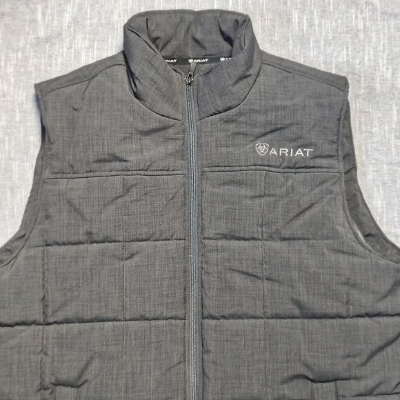 Ariat Mens Cruis Insulated Vest XL Gray 10024051 Fleece Lined Quilted Puffer - Picture 2 of 16
